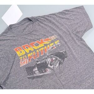 Back To The Future T- Shirt Mens L Heather Gray Graphic Print StreetCore